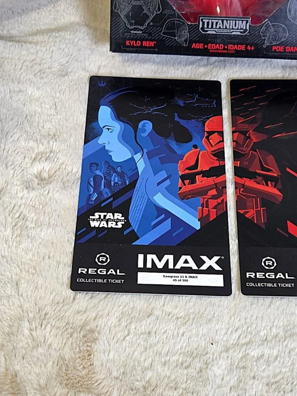 Star Wars Black Series Helmets - Poe & Kylo Ren - & 2 Collectible Movie Tickets